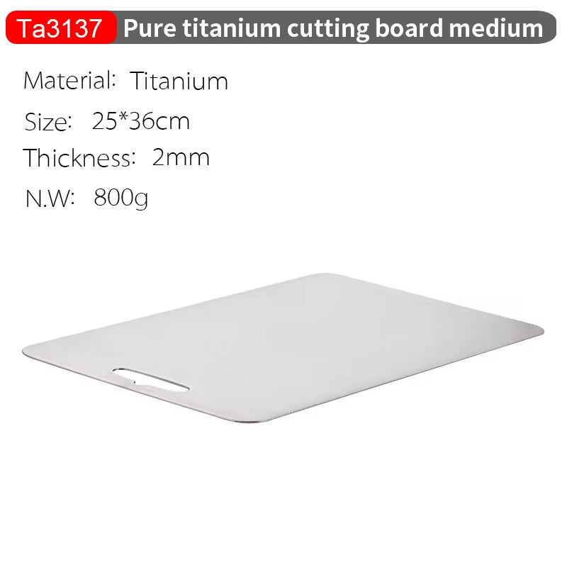 2Mm Thickness Titanium Cutting Boards Titanium Chopping Board for Kitchen Double Sided Food Grade Portable Fruit Meat Chopping