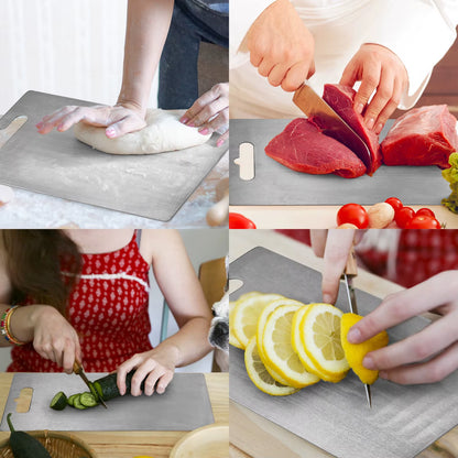 2Mm Thickness Titanium Cutting Boards Titanium Chopping Board for Kitchen Double Sided Food Grade Portable Fruit Meat Chopping