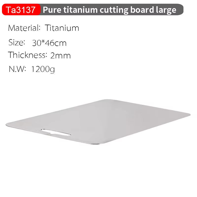 2Mm Thickness Titanium Cutting Boards Titanium Chopping Board for Kitchen Double Sided Food Grade Portable Fruit Meat Chopping