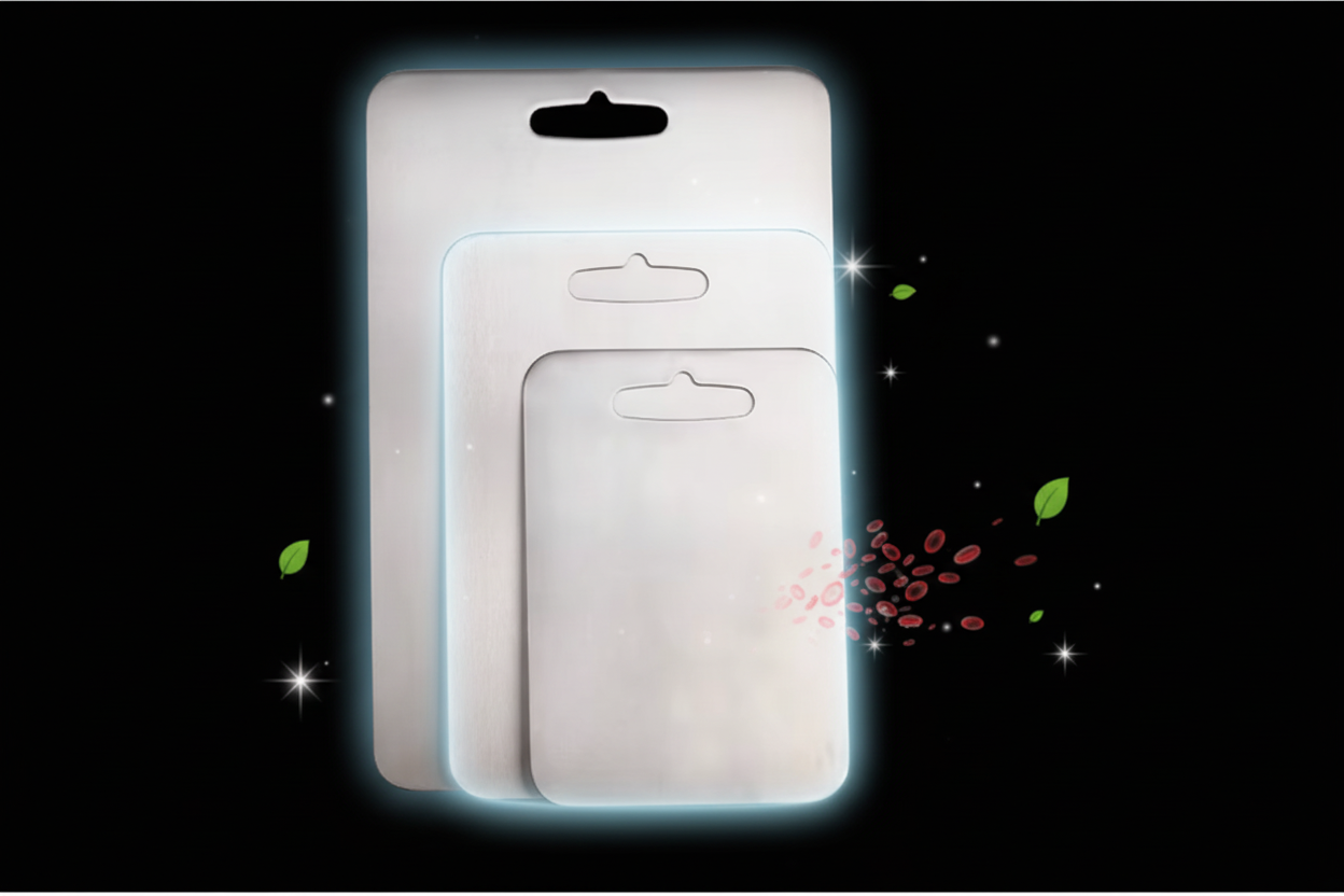 Titan-Schneidebretter auf schwarzem Hintergrund